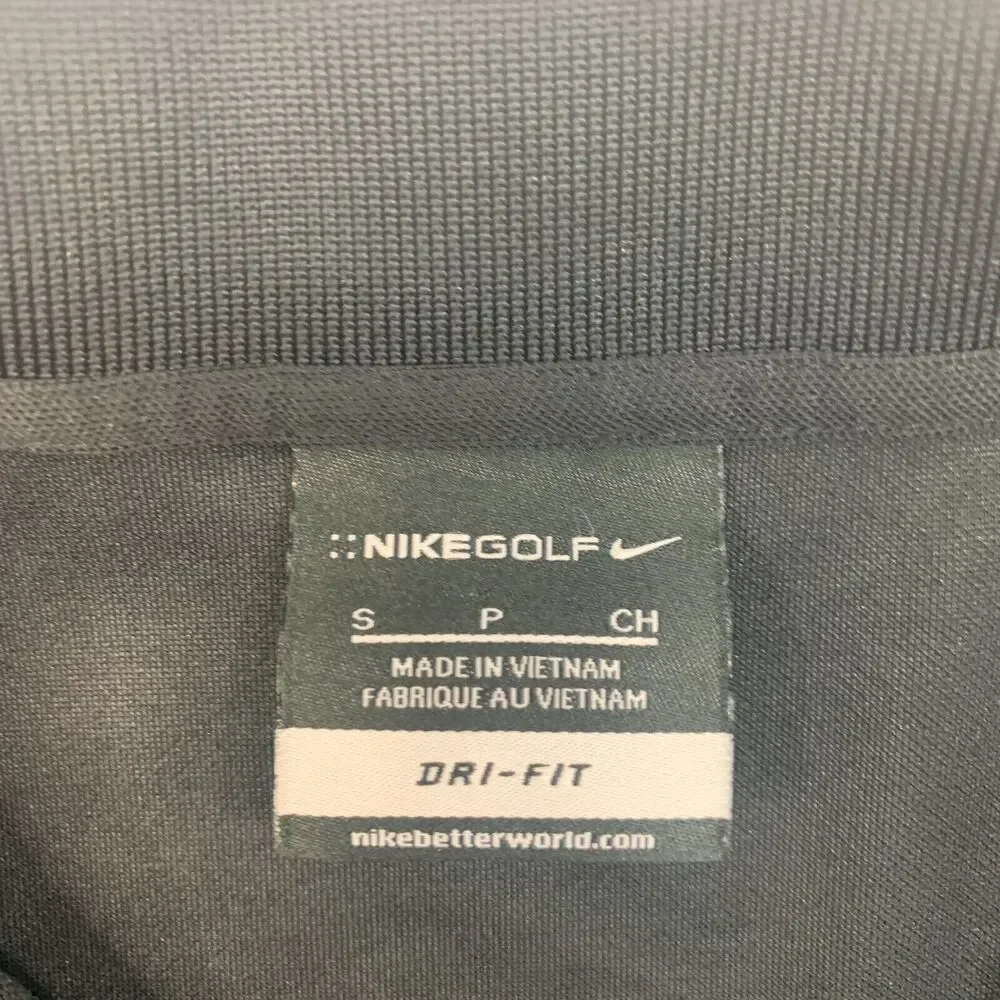 Nike Golf Shirt Mens S Small Black Dri Fit Micro Pique Polo Haci Service Logo